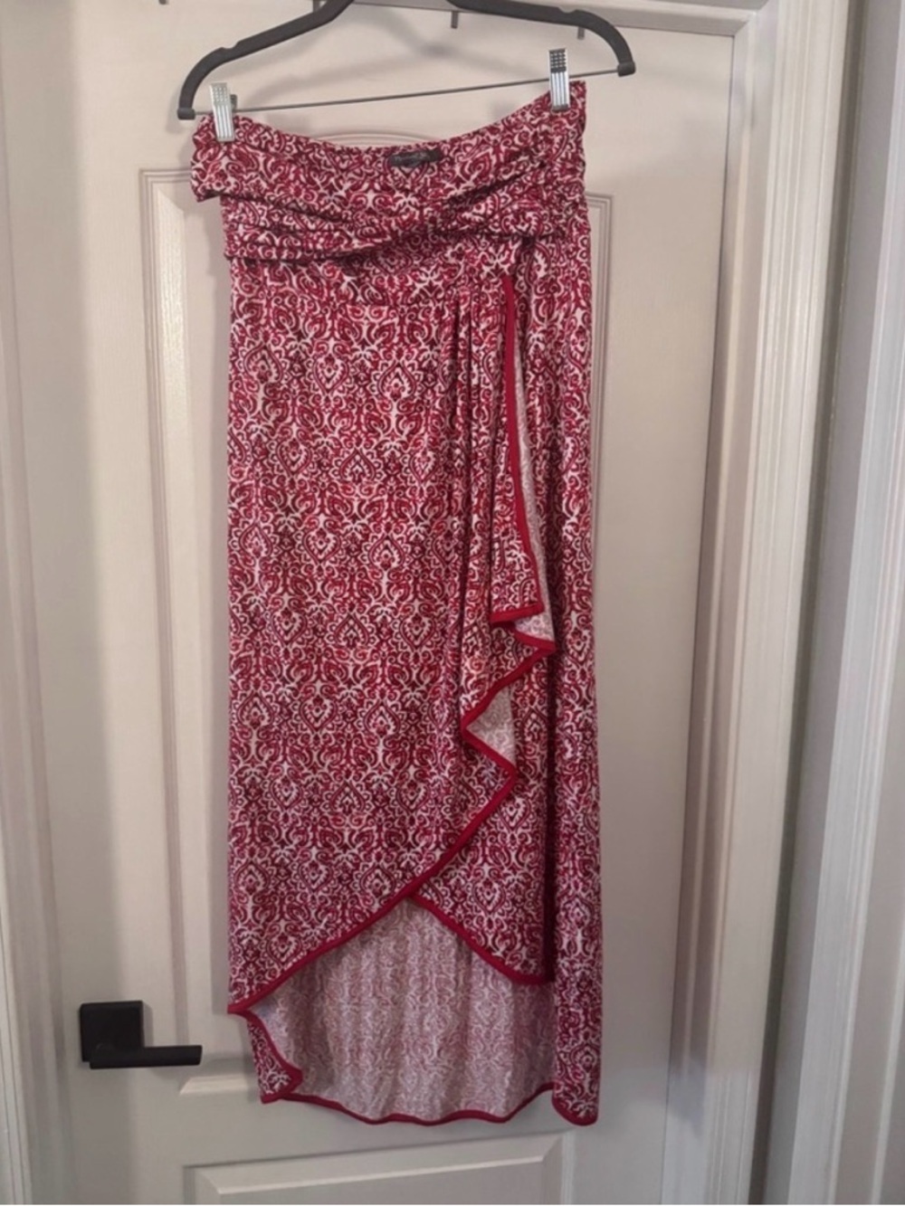 Michael Stars Red and White Printed Maxi Skirt - Picture 1 of 8